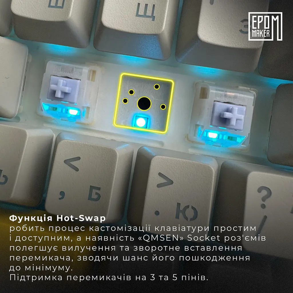 Клавиатура Epomaker AK820 Pro Gift Switch Black механическая беспроводная (AK820-PRO-BG) - фото 11