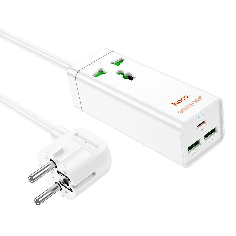 Подовжувач Hoco Talent desktop charger AC9A |2USB/Type-C, PD/QC, 30W/10A|