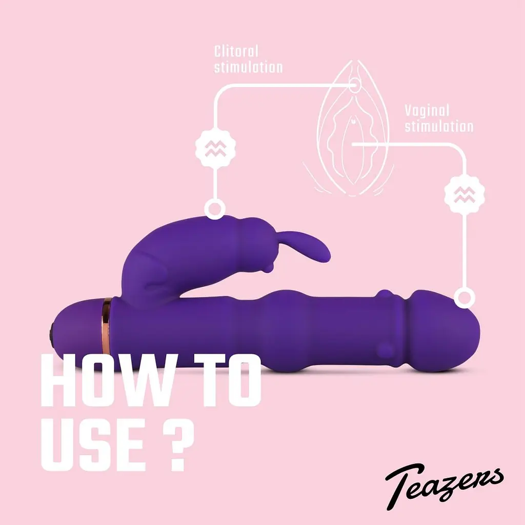 Вібратор-кролик Teazers Silicone Rabbit, 19 см (фіолетовий) - фото 7