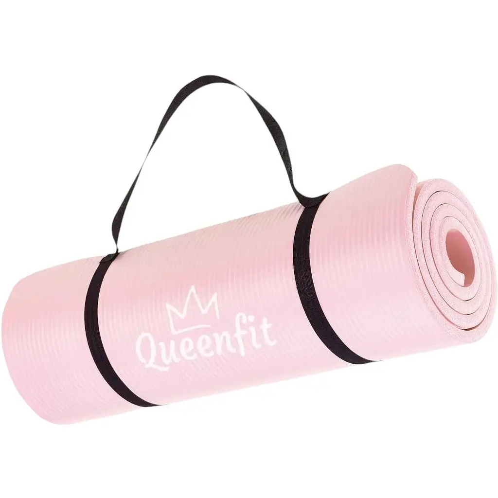 Килимок для фітнесу та йоги Queenfit NBR 1.5 см рожевий - фото 6
