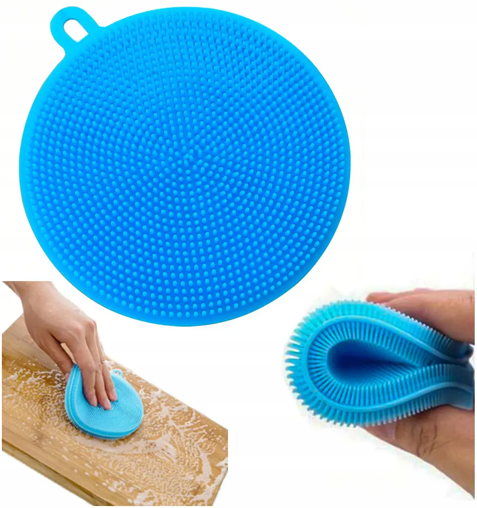 Губка мочалка прихватка для посуду силіконова Better Sponge 4 в 1, Kitchen Master Блакитний 85751 - фото 4