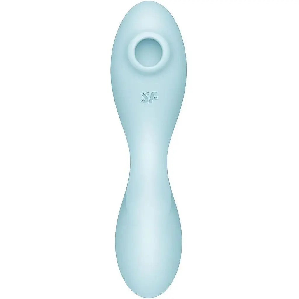 Вакуумный смарт-стимулятор с вибрацией Satisfyer Curvy Trinity 5+ Голубой - фото 4