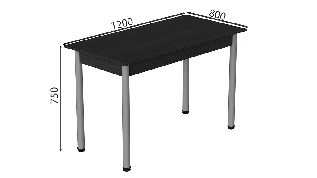 Стіл кухонний Ferrum-decor Беніта 75x120x80 Сірий ДСП Сосна Кембра 16мм (FRD-105702) - фото 3