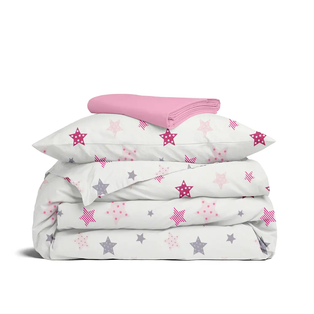 Дитяча постільна білизна в ліжечко PINK STARS COSAS (4822052373705)