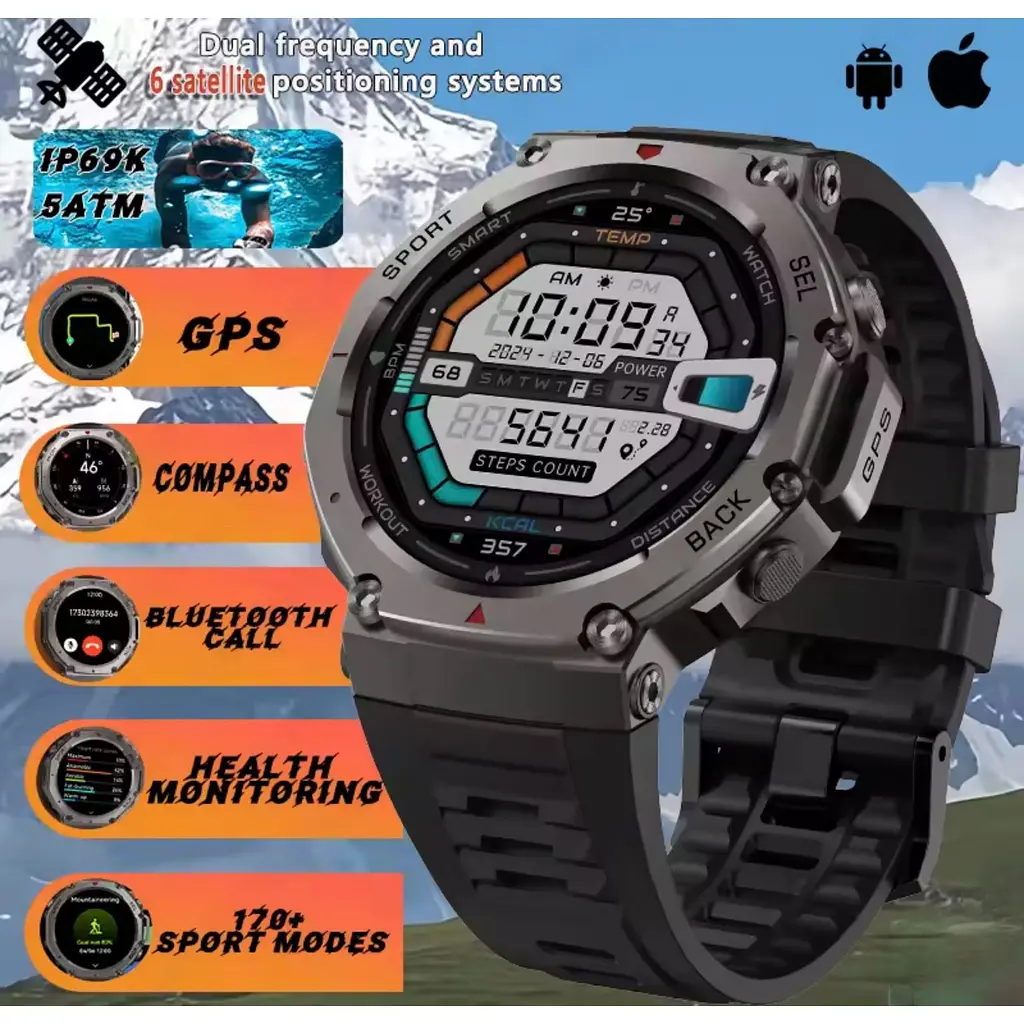 Смарт-годинник тактичний Glory T-Rex Ultra Black (GTR0003UB) - фото 6