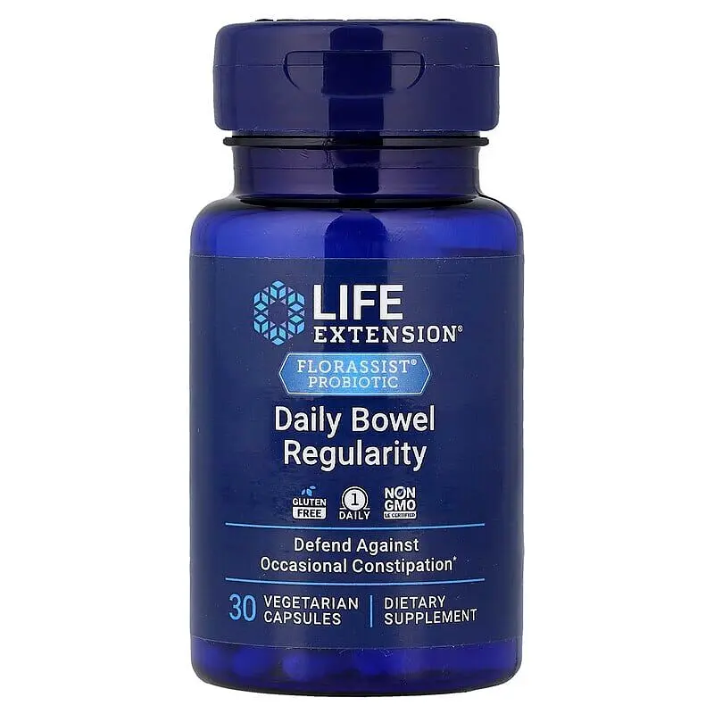 Амінокислота Florassist Probiotic Daily Bowel Regularity, 30 вегакапсул Life Extension vit0003773