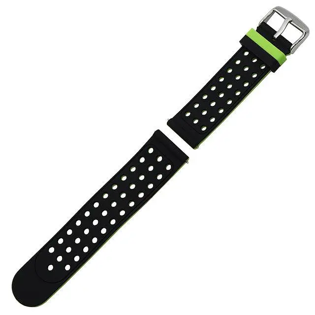 Двойной ремешок Primo с перфорацией для часов Huawei Watch 2 Black Green - фото 3