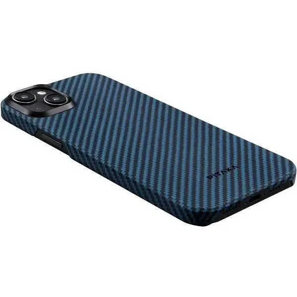 Чехол-накладка Pitaka MagEZ Case 4 Twill 1500D Black/Blue для iPhone 15 (KI1508) - фото 3