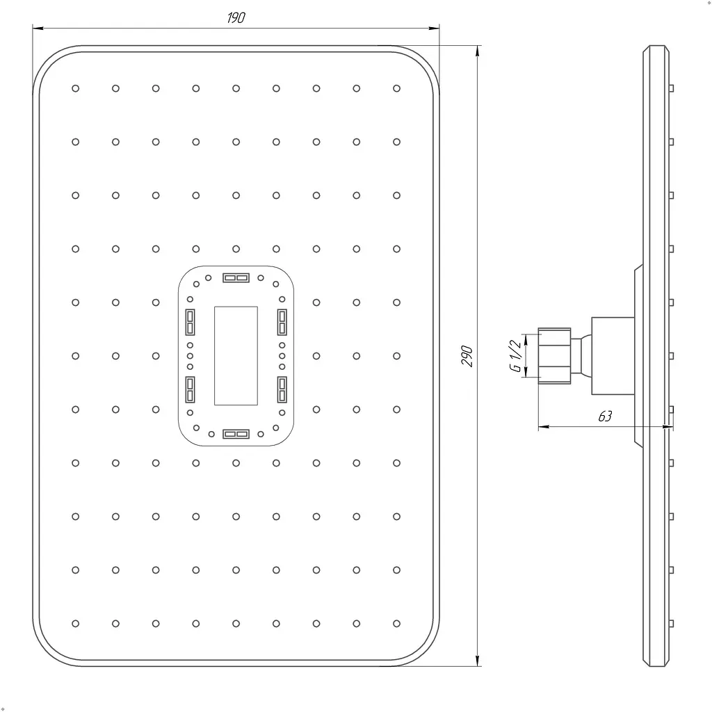 Верхній душ Globus Lux Tropic SD-003-30-BB, Чорний - фото 4