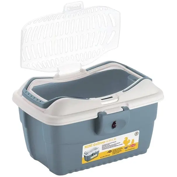 Переноска для тварин Stefanplast Mini Gulliver до 2.5 кг біла з синім (96147) - фото 3