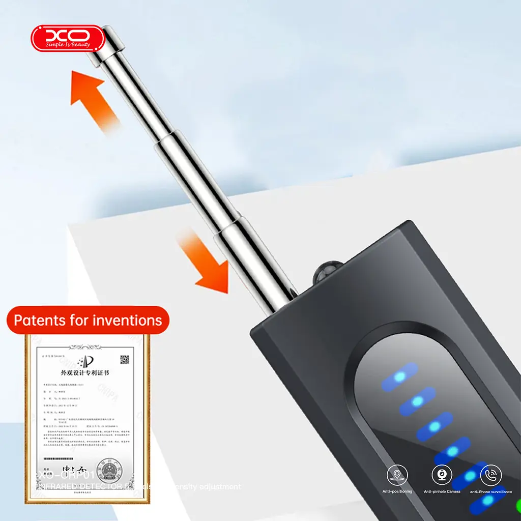 Портативний детектор жучків XO CRP01 infrared detector anti eavesdropping Чорний - фото 5