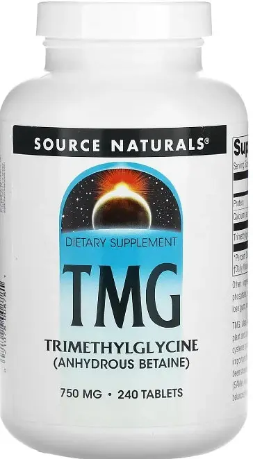 Триметилгліцин (ТМГ) Source Naturals TMG 750 мг 240 таб