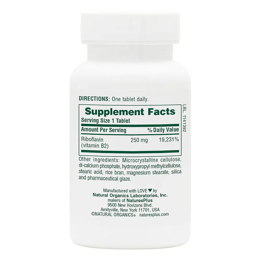 Вітаміни та мінерали Natures Plus Vitamin B2 250 mg, 60 таблеток - фото 2