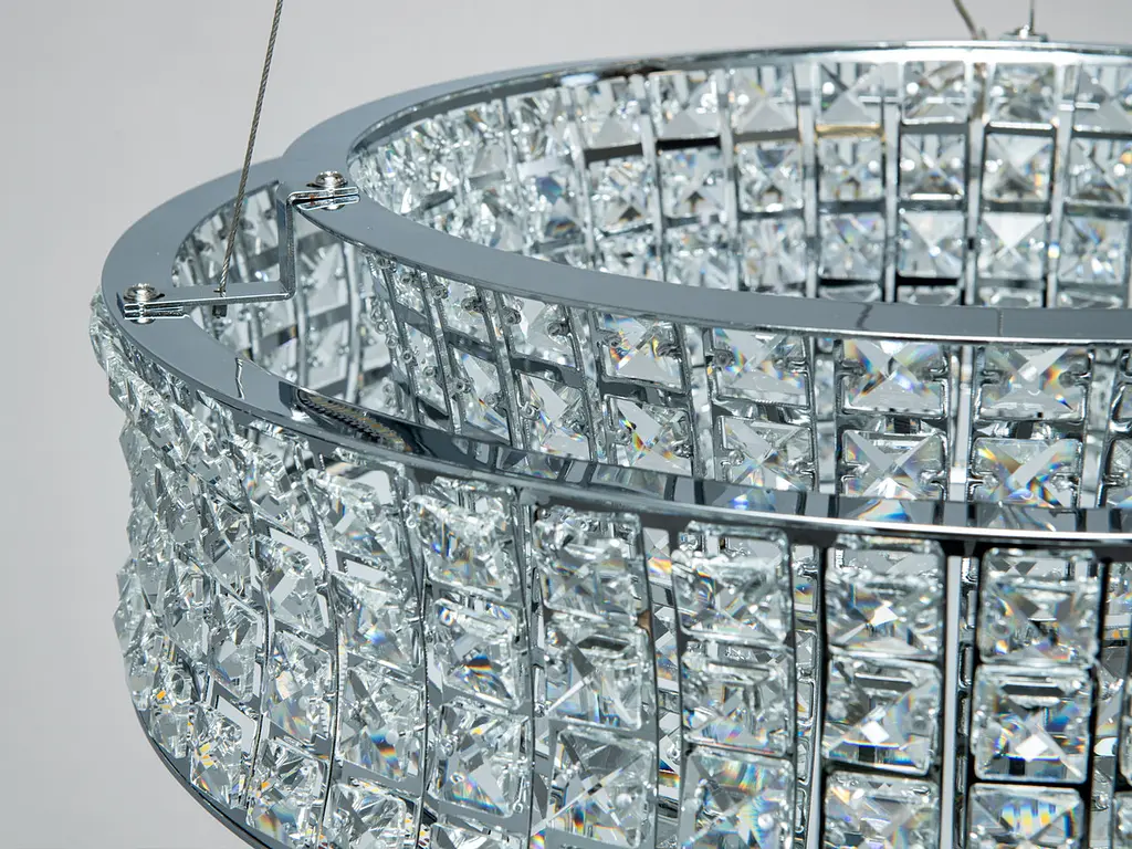LED підвісна кришталева люстра 110Вт хром пульт - фото 6