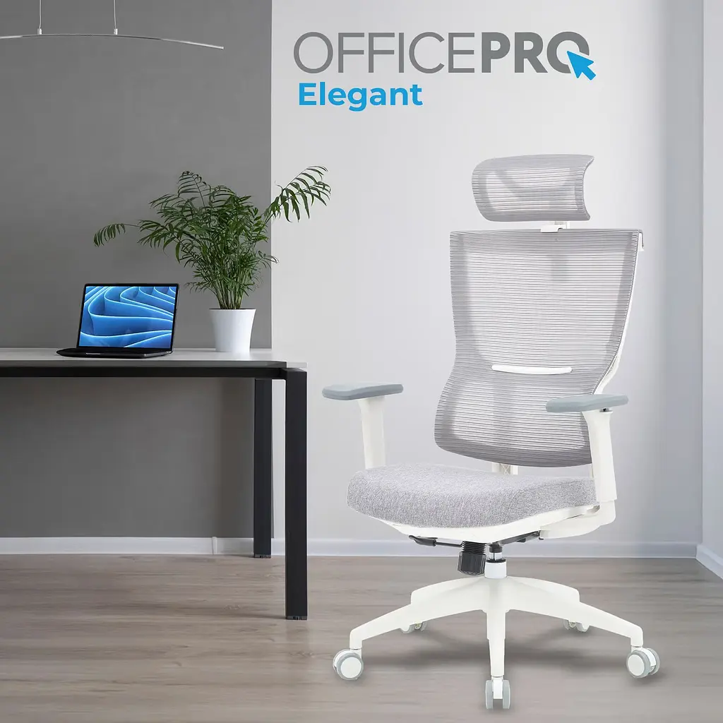 Офисное кресло OfficePro Elegant OC600-W-LG-LG White/Light Gray [148651] - фото 8