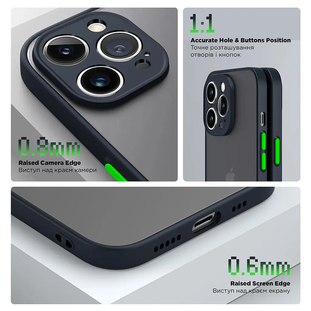 Чехол панель-накладка для Apple iPhone 14 Pro Max, Frosted Matte, синий, противоударный чехол с защитой всего корпуса, термополиуретан TPU + поликарбонат PC, ArmorStandart (ARM64484) - фото 3