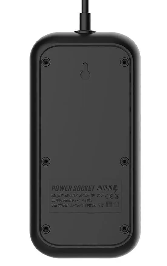 Мережевий фільтр ColorWay CW-CHE64B, 6 розеток/4USB Black (CW-CHE64B) - фото 2