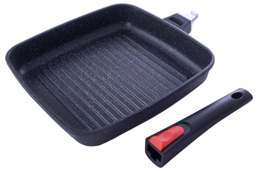 Сковорода гриль квадратна антипригарна Maestro MR-4826 26 см Granite литий алюміній ручка, що знімається - фото 5