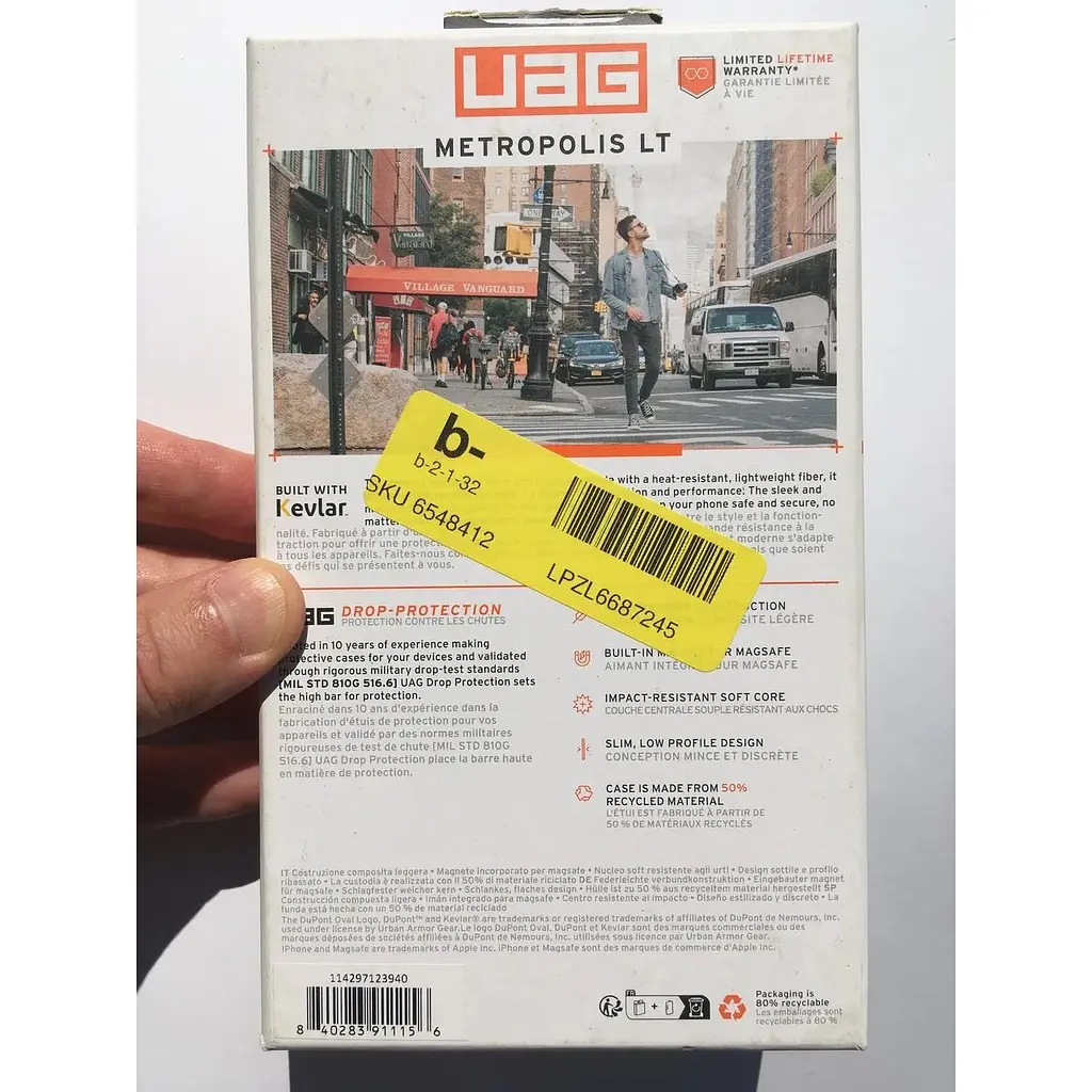 Оригінальний протиударний чохол UAG Metropolis LT MagSafe для iPhone 15 Pro Max Kevlar Black 114297113940 - фото 5