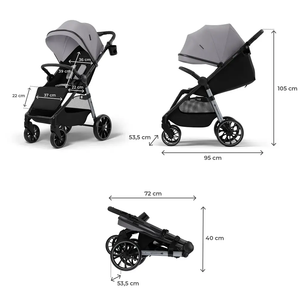 Прогулянкова коляска Kinderkraft Grande 2 Grey (KSGRAN02GRY0000) - фото 5