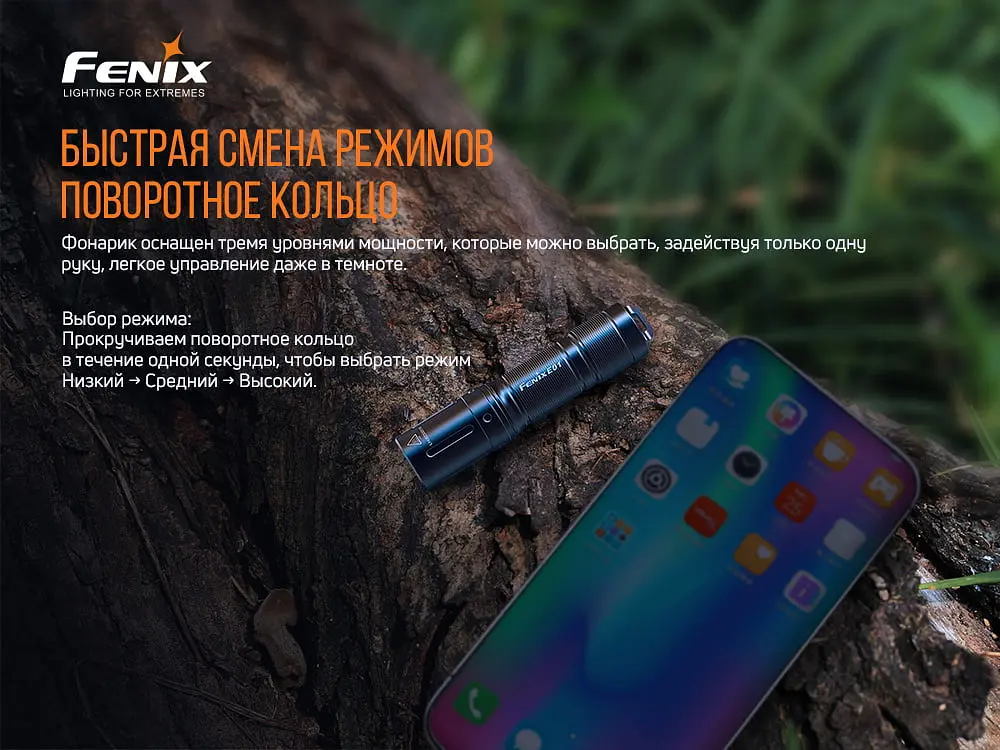 Ліхтар ручний Fenix E01 V2.0 чорний - фото 6