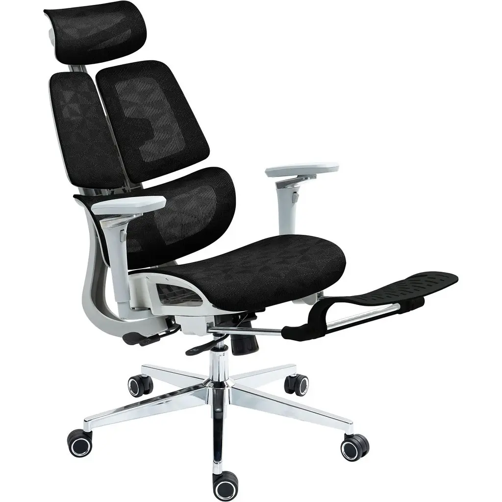 Офісне крісло GT Racer B-2450 White/Black [125571] - фото 5