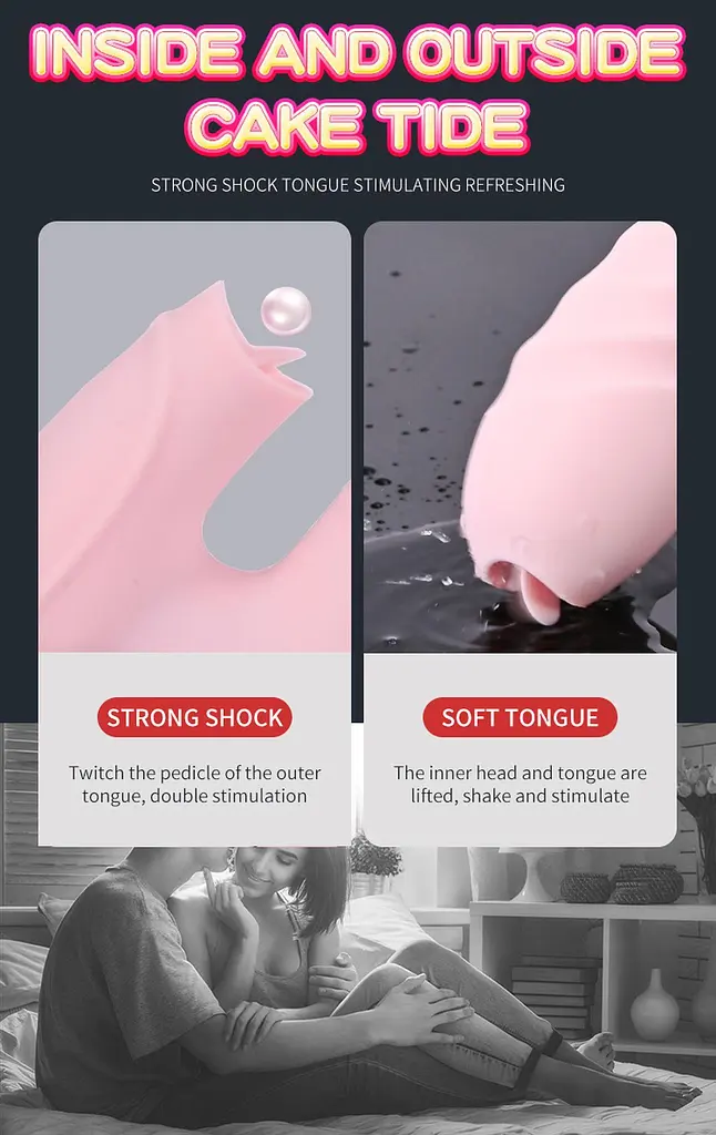 Вібратор Silicone Vibrator USB 7 Function and Thrusting Function / Heating Pink - фото 9