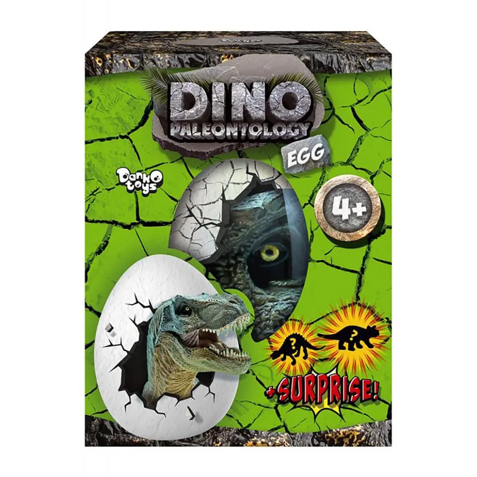 Набір для експериментів Danko Toys Dino Paleontology EGG 4 в 1 16,8х9х13 см від 4 років Зелений (IE-175-E-101)