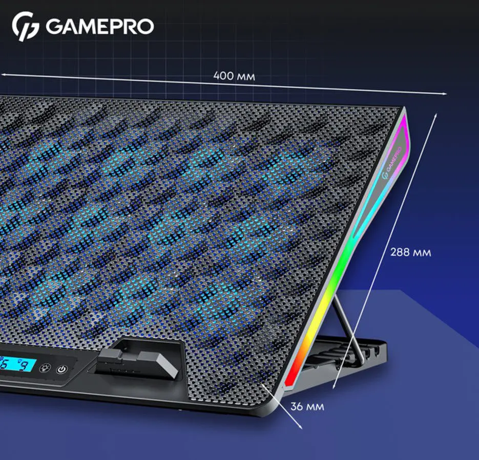 Охолоджувальна підставка для ноутбука до 17,3 дюймів GamePro GPCP-1140 15xfans - фото 12