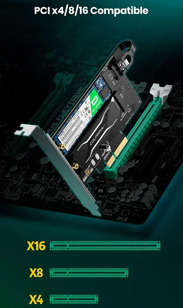 Контроллер Ugreen PCI-E 3.0 для SSD M.2 NVMe + M.2 NGFF CM302 (70504) - фото 5