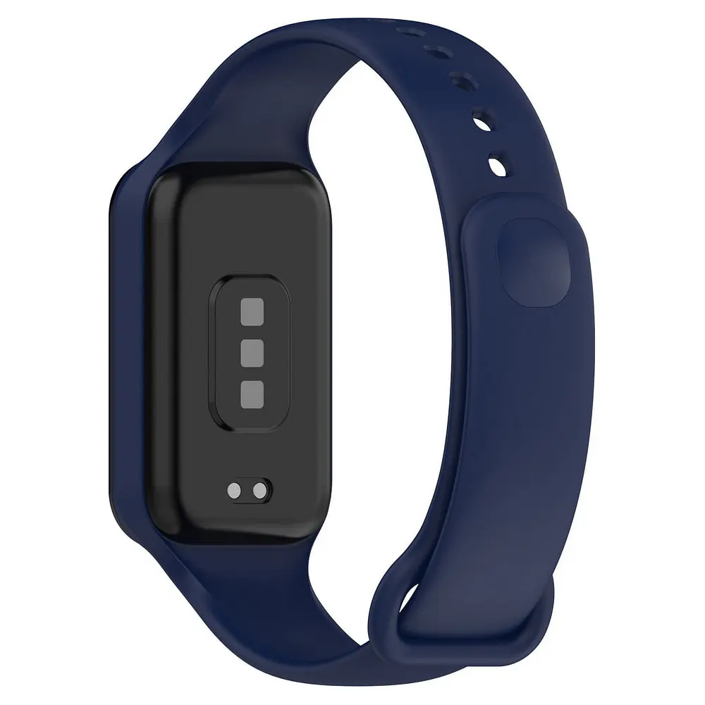 Силіконовий ремінець для фітнес браслетів Xiaomi Redmi Smart Band 2 Mi Band 8 Active, Silicone, midnight blue, зі зручною застібкою, на фітнес трекер та смарт годинник, ArmorStandart (ARM73997) - фото 2
