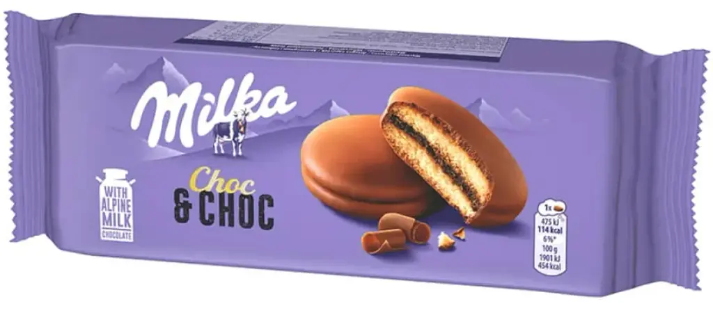 Печиво бісквіт Milka Choc&Choc зі смаком шоколаду 150 г