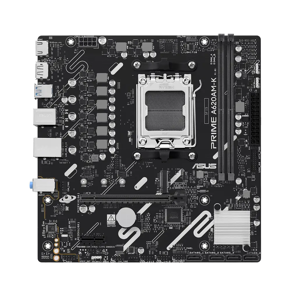 ASUS Материнська плата PRIME A620AM-K sAM5 A620 2xDDR5 HDMI DP mATX