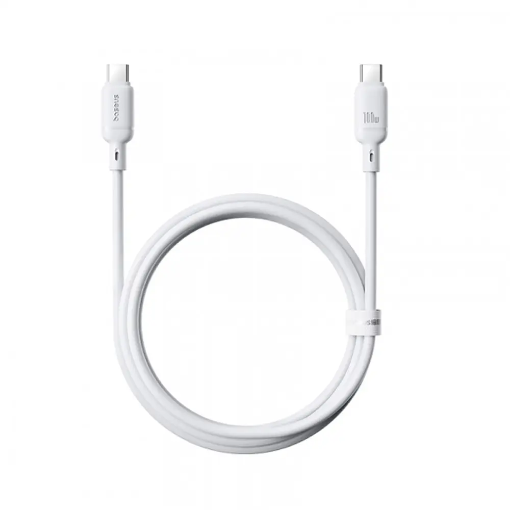Кабель Baseus Silky Series Fast Charging Cable Type-C to Type-C 100W 1 м Білий - фото 3