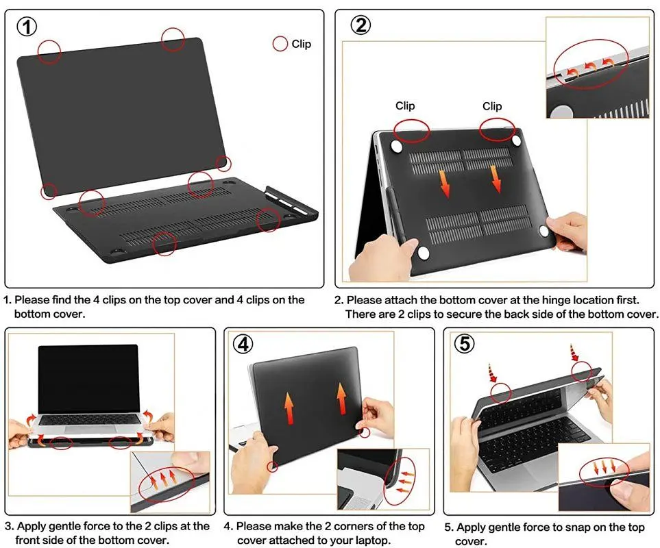Пластикова накладка [верх та низ] Hardshell Apple MacBook Pro 14 A2442 2021 Crystal Case [Black] [65775] - фото 4