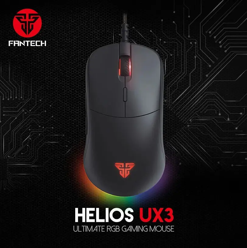 Игровая мышь Fantech UX-3 HELIOS PixArt 3389, 400IPS, 50G, 1600DPI Black - фото 4