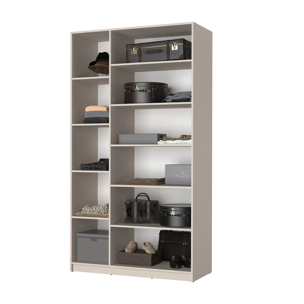 Шафа 3-дверна з антресоллю MebelStar Оскар Gloss BL-B, 4 додаткові полиці 120x52x260 см Дуб тахо/Чорний (MBS-5458) - фото 2