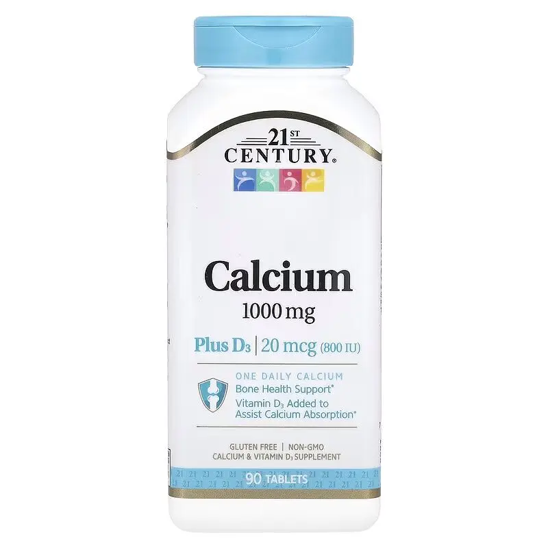 Кальцій і вітамін D 21st Century Calcium Plus D3, 90 таблеток