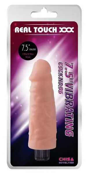 Вібратор Chisa Real Touch XXX 7.5 Vibrating Cock No.05 Реалістичний з рельєфною поверхнею, 18.5х4 см - фото 2