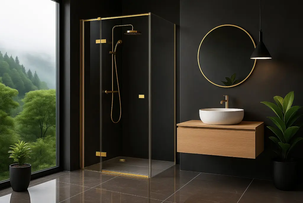 Душова кабіна Rea Atlas 80x100 права brushed gold KPL-K4375 - фото 2