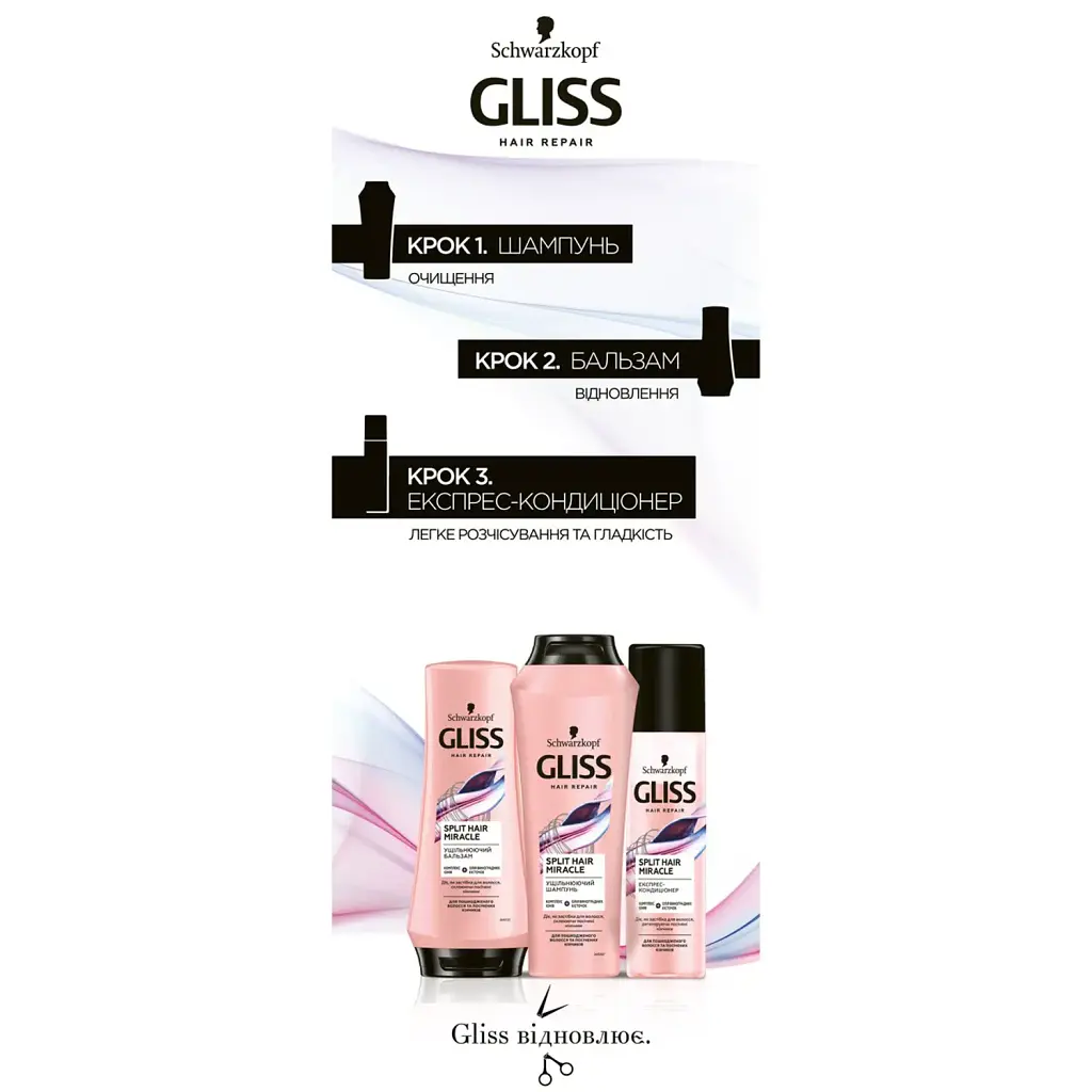 Уплотняющий шампунь Gliss Split Hair Miracle для поврежденных волос и секущихся кончиков 400 мл - фото 4