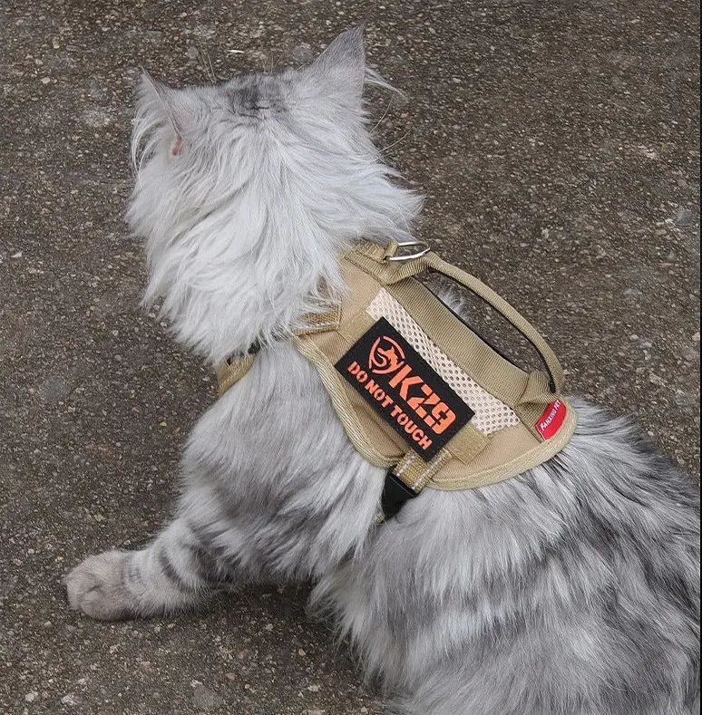 Шлейка для котів Fanxing Pet, світловідбивний жилет із ручкою S, Коричневий - фото 3