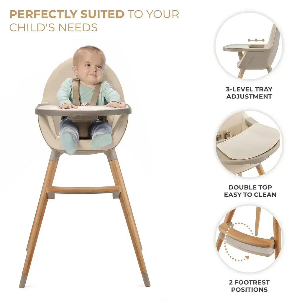 Стульчик для кормления 2 в 1 Kinderkraft Fini 2 Beige (KHFINI02BEG0000) - фото 5