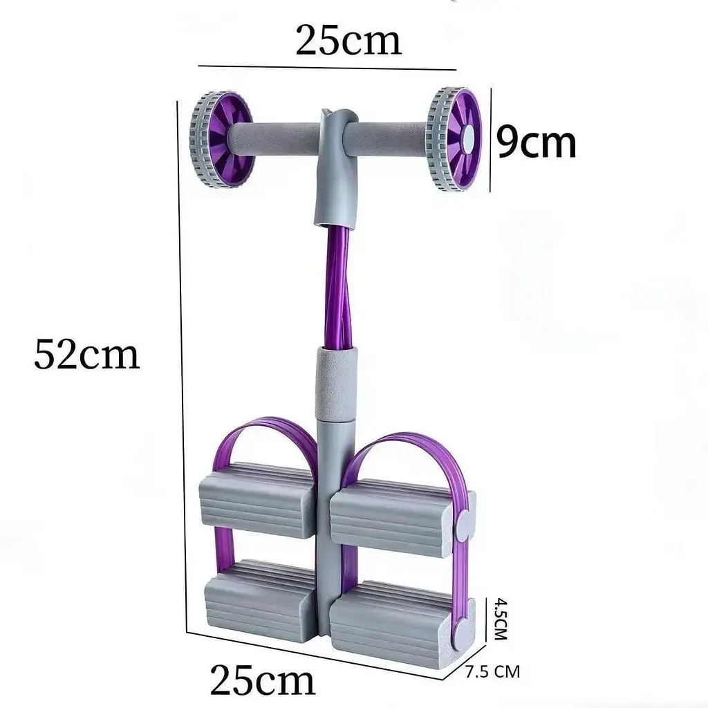 Фитнес эспандер 3 в 1 для тренировок Pedal Puller з роликом 52 х 25 х 7,5 см 4 посилені трубки - фото 3