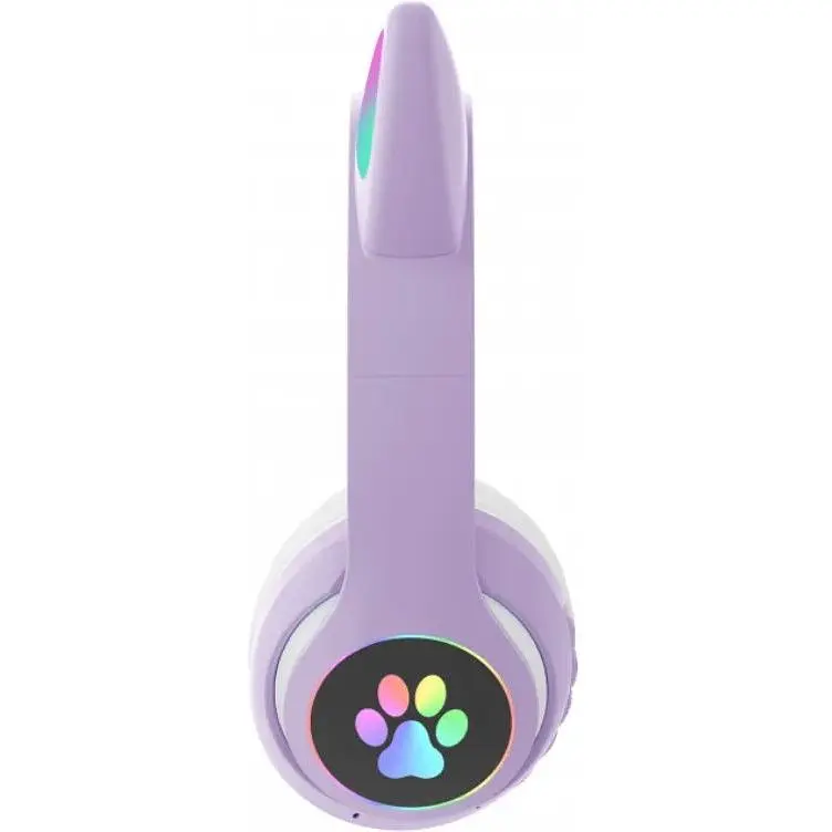 Бездротові навушники Cat ear VZV-23M/7805 Bluetooth з вушками LED Фіолетові - фото 3