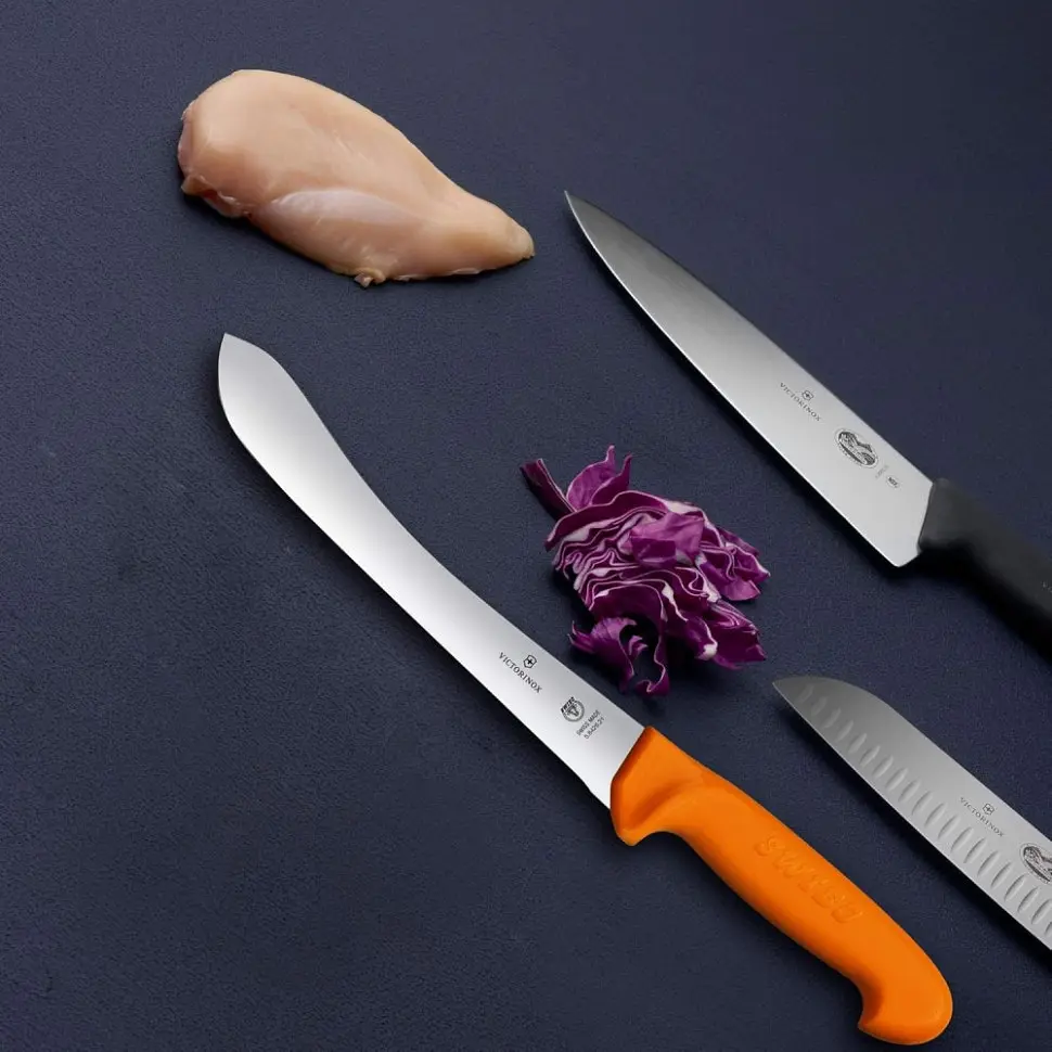 Ніж м'ясника Victorinox SWIBO 21см жовтий 5.8426.21 - фото 5