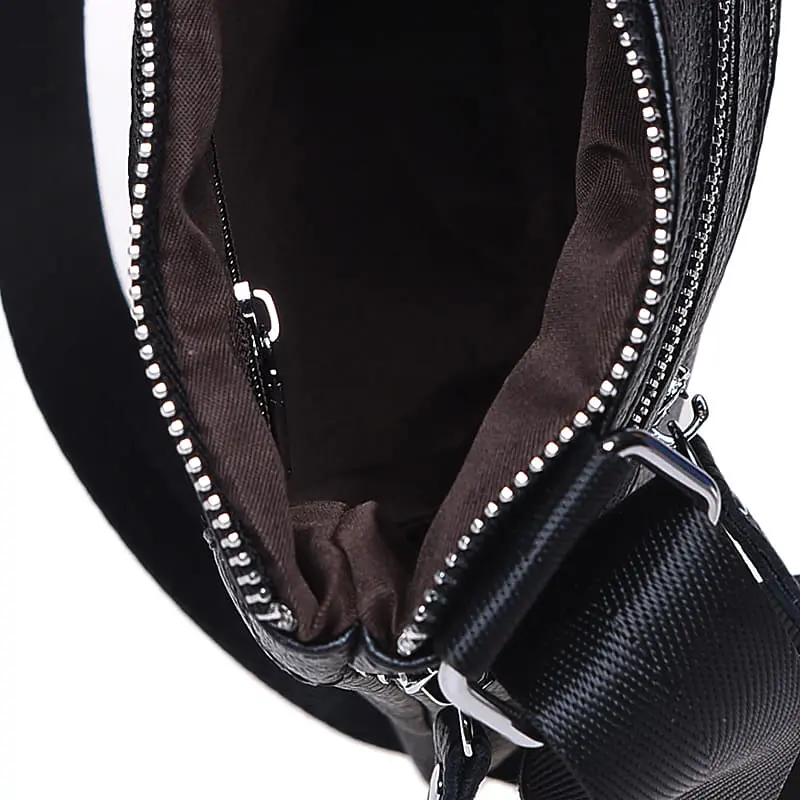 Чоловіча сумка Borsa Leather K1307 24x21x1 см Чорний (14715) - фото 8