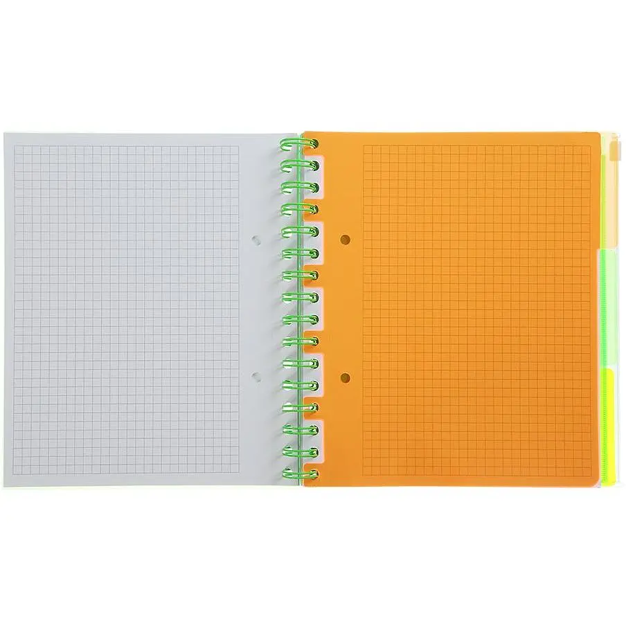 Зошит на пружині Buromax Neon В5 (170x205) 120 аркушів 3 PVC розділювачі зелений (BM.24359911-04) - фото 3