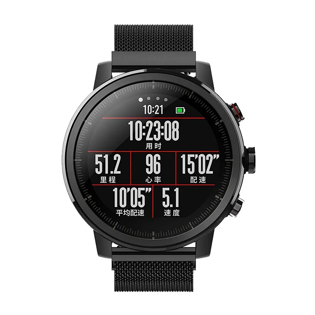 Міланський сітчастий ремінець Primo для годинника Xiaomi Huami Amazfit SportWatch 2/Amazfit Stratos Black - фото 3