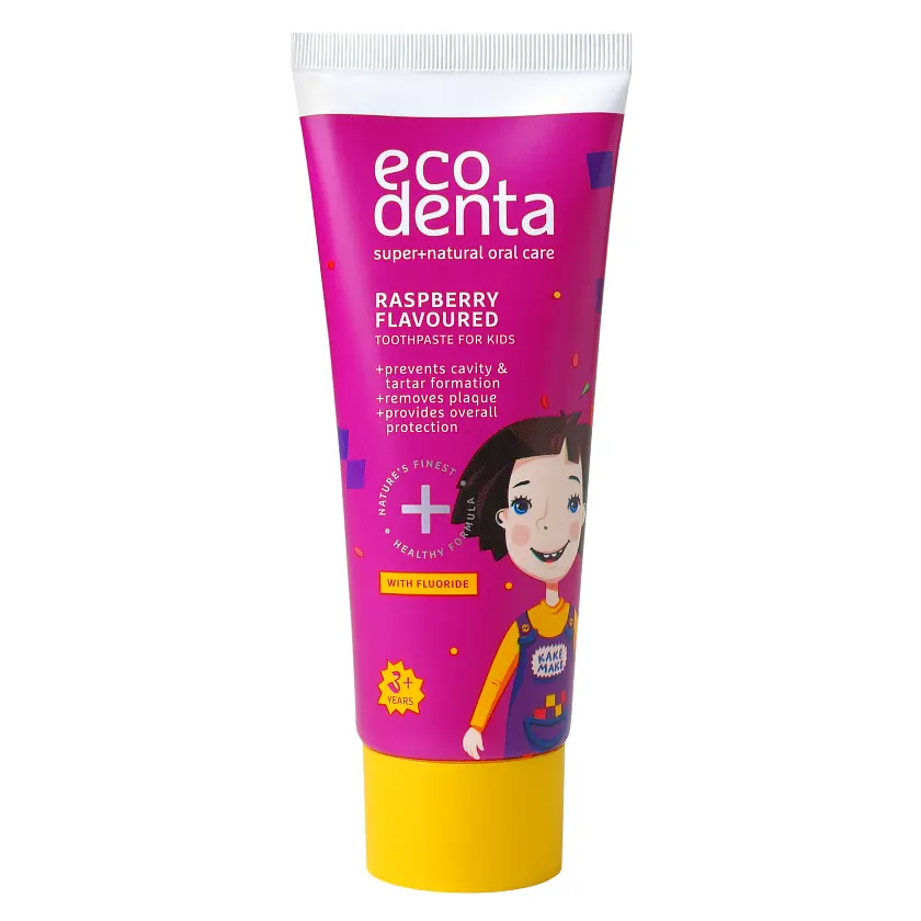 Детская зубная паста Ecodenta Kids Kakės Makės со вкусом малины, 75 мл (4770001334591) - фото 2